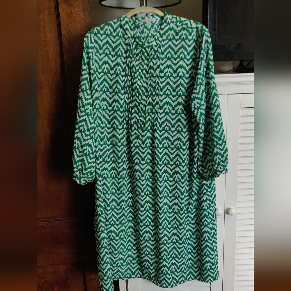 Green and White Patterned Gap Dress